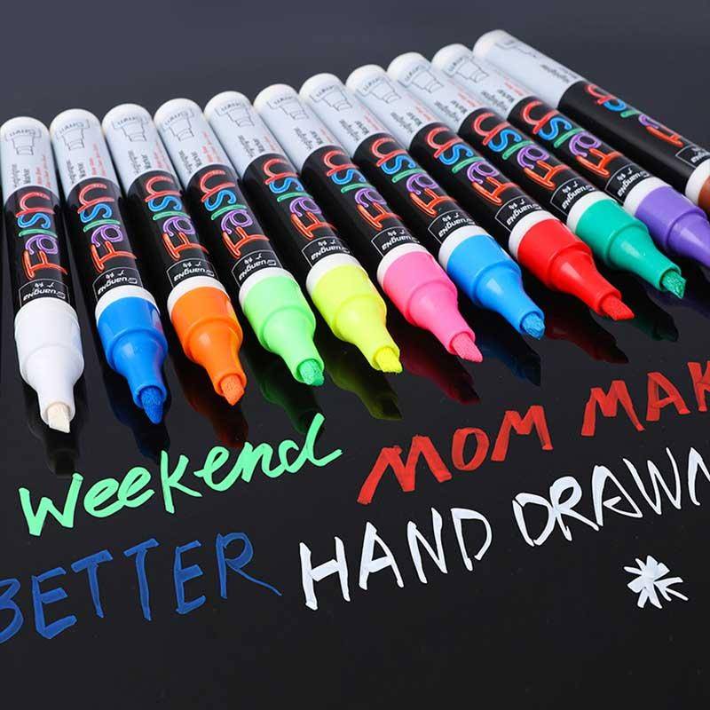 8/12pcs Liquid Chalk Markers For Chalkboard Dry Erase Fluorescent Neon  Highlighter Pen Non Toxic Safe Washable Marker For School Chalkboard, Menu  Boar